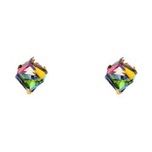 Load image into Gallery viewer, 14K Yellow Gold CZ Stud Earrings - Screw Back