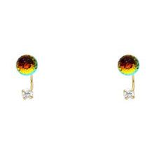 Load image into Gallery viewer, 14K Yellow Gold CZ Stud Earrings - Screw Back