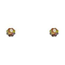 Load image into Gallery viewer, 14K Yellow Gold CZ Stud Earrings - Screw Back