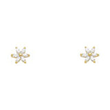 14k Yellow Gold Star CZ Assorted Stud Earrings With Screw Back