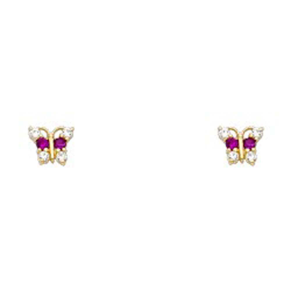 14K Yellow Gold Assorted Stud Earrings With Screw Back