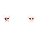 14K Yellow Gold Assorted Stud Earrings With Screw Back