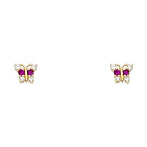 14K Yellow Gold Assorted Stud Earrings With Screw Back