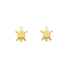 Load image into Gallery viewer, 14K Yellow Gold 5mm Turtle CZ Stud Earrings - Screw Back