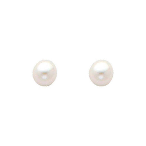 14K Yellow Gold 5mm Pearl Stud Earrings - Screw Back
