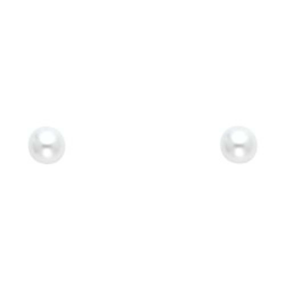 14K Yellow Gold 6mm Pearl Stud Earrings - Screw Back