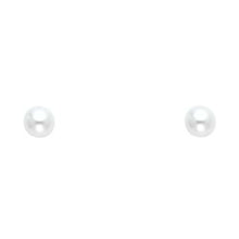 Load image into Gallery viewer, 14K Yellow Gold 6mm Pearl Stud Earrings - Screw Back