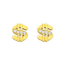 Load image into Gallery viewer, 14K Yellow Gold 6mm CZ Stud Earrings - Screw Back