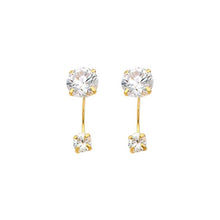 Load image into Gallery viewer, 14K Yellow Gold 6mm CZ Curved Earrings