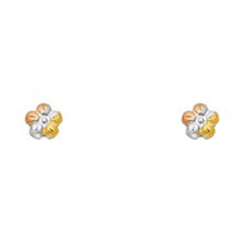 Load image into Gallery viewer, 14K Yellow Gold CZ Stud Earrings - Screw Back
