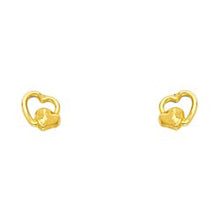Load image into Gallery viewer, 14K Yellow Gold CZ Stud Earrings - Screw Back