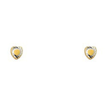 Load image into Gallery viewer, 14k Yellow Gold Heart Spinner Stud Earrings With Screw Back