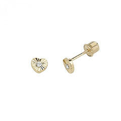14K Yellow Gold 4mm Stud Earrings - Screw Back