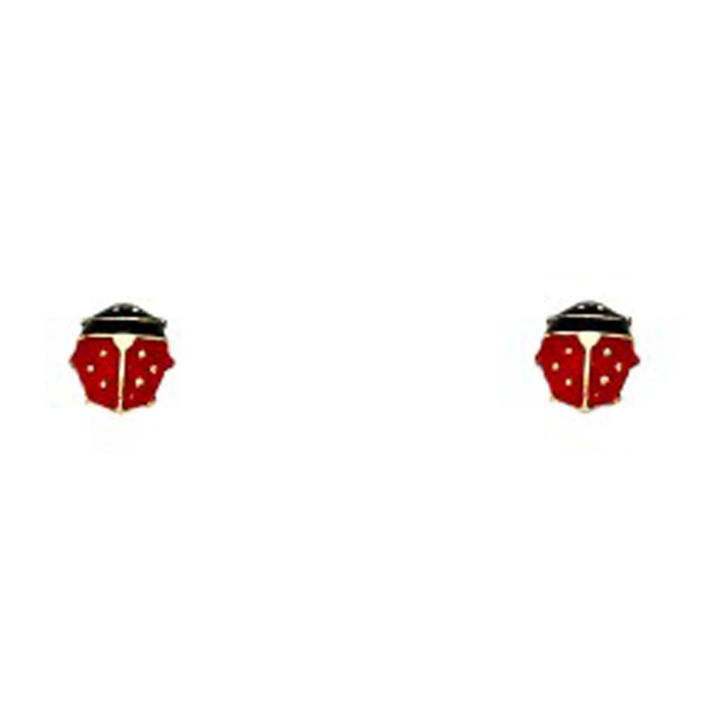 14K Yellow Gold CZ Stud Earrings - Screw Back