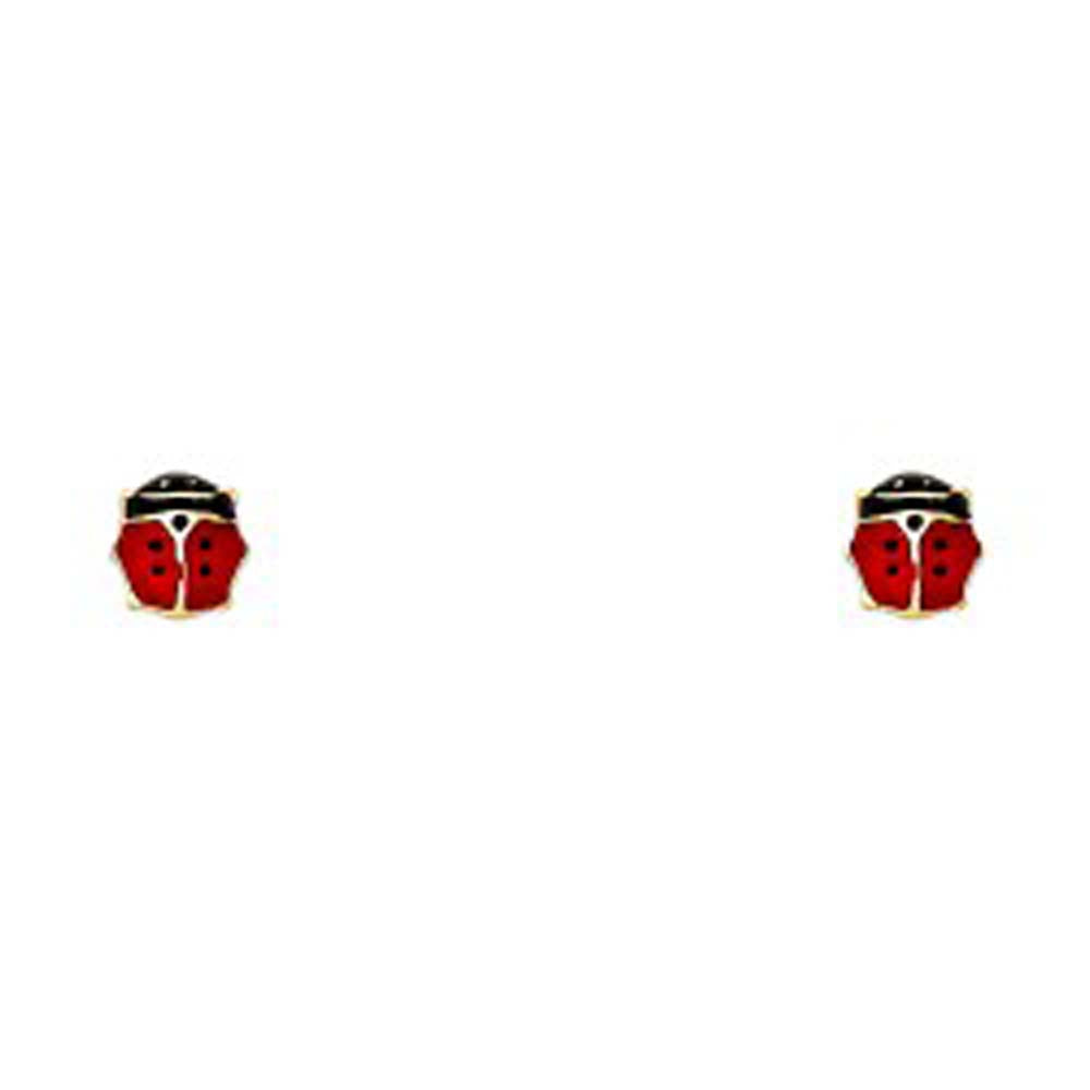 14K Yellow Gold CZ Stud Earrings - Screw Back