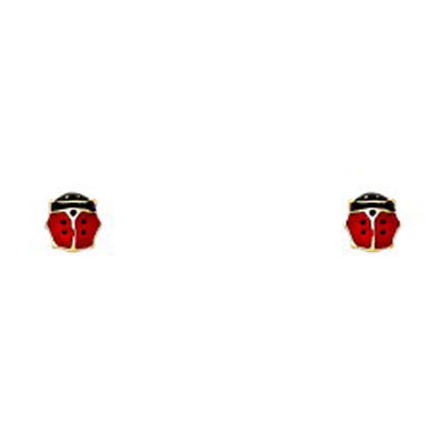 14K Yellow Gold CZ Stud Earrings - Screw Back