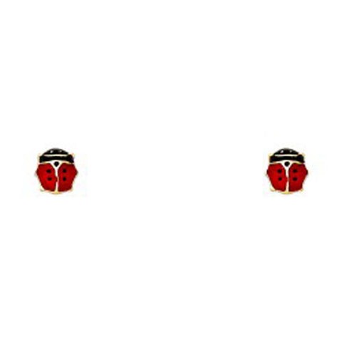 14K Yellow Gold CZ Stud Earrings - Screw Back