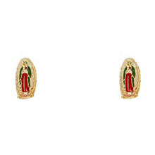 Load image into Gallery viewer, 14K Yellow Gold CZ Stud Earrings - Screw Back