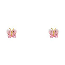 Load image into Gallery viewer, 14K Yellow Gold CZ Stud Earrings