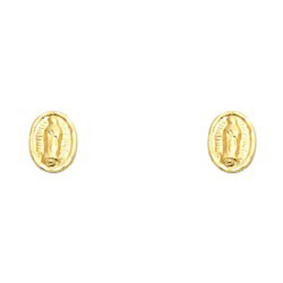 14K Yellow Gold CZ Stud Earrings