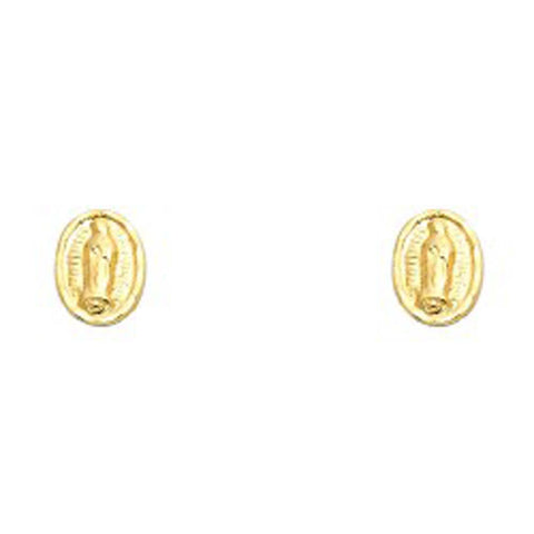 14K Yellow Gold CZ Stud Earrings