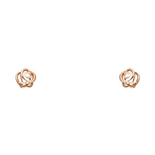 Load image into Gallery viewer, 14k Yellow Gold Rose CZ Assorted Stud Earrings With Screw Back