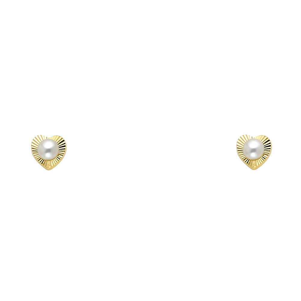 14K Yellow Gold Assorted Stud Earrings - Screw Back
