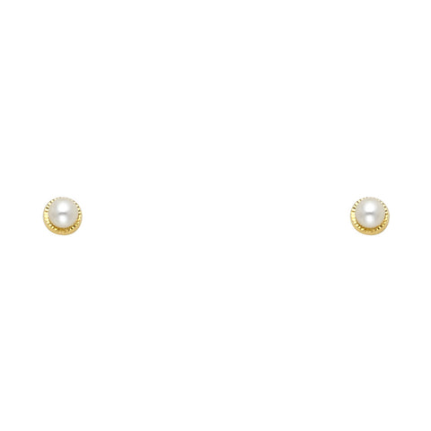 14K Yellow Gold Assorted Stud Earrings - Screw Back