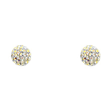 Load image into Gallery viewer, 14K Yellow R-CRYSTAL BALL STUD With SCREW Earrings