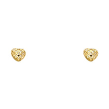 Load image into Gallery viewer, 14K Yellow CZ HEART STUD With SCREW BACK Earrings