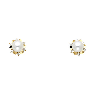 14K Yellow Gold Assorted Stud Earrings - Screw Back