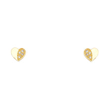 Load image into Gallery viewer, 14k Yellow Gold Heart CZ Assorted Stud Earrings With Screw Back
