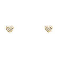 Load image into Gallery viewer, 14k Yellow Gold Heart CZ Assorted Stud Earrings With Screw Back