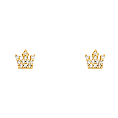 14K Yellow Gold Assorted Stud Earrings With Screw Back