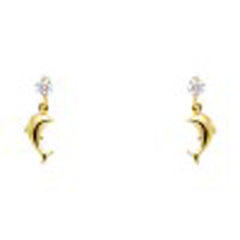 14K Yellow Gold Assorted Stud Earrings With Screw Back