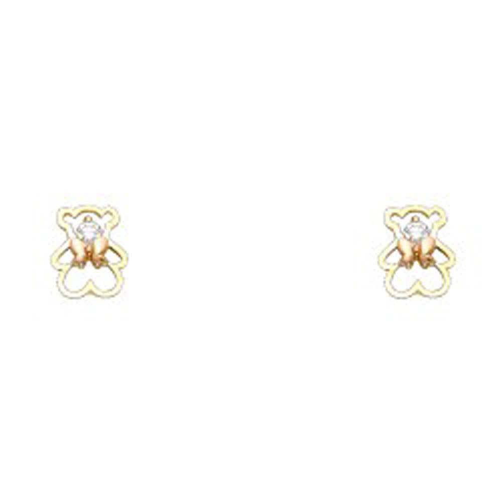 14K Yellow Gold Assorted Stud Earrings With Screw Back