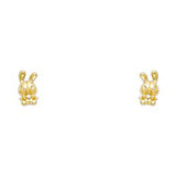 14K Yellow Gold Assorted Stud Earrings With Screw Back