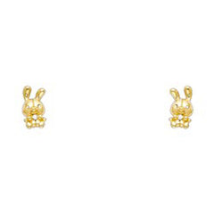 14K Yellow Gold Assorted Stud Earrings With Screw Back