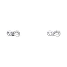 Load image into Gallery viewer, 14K White Gold Stud Earrings - Screw Back