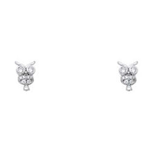 Load image into Gallery viewer, 14K White Gold Stud Earrings - Screw Back
