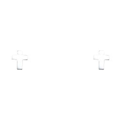 14K White Gold Stud Earrings - Screw Back