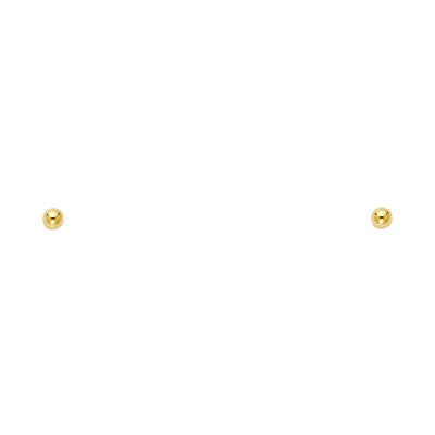 14k White Gold 8mm Ball Stud Earrings With Push Back