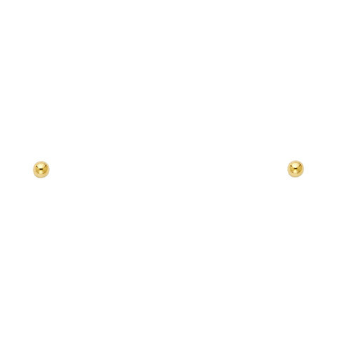 14k White Gold 8mm Ball Stud Earrings With Push Back