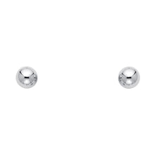Load image into Gallery viewer, 14k White Gold 5mm Ball Stud Earrings With Push Back