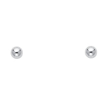 Load image into Gallery viewer, 14k White Gold 4mm Ball Stud Earrings With Push Back