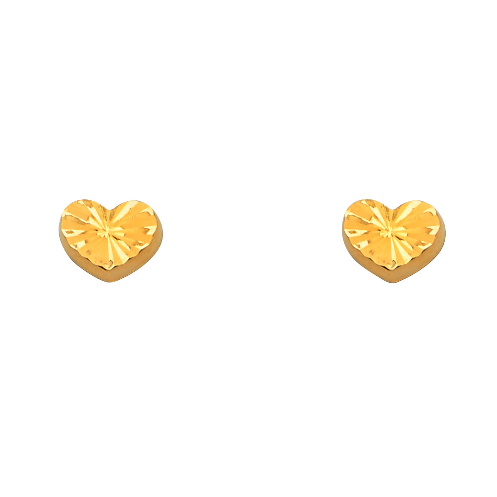 14K Yellow Gold Assorted Stud Earrings - Screw Back
