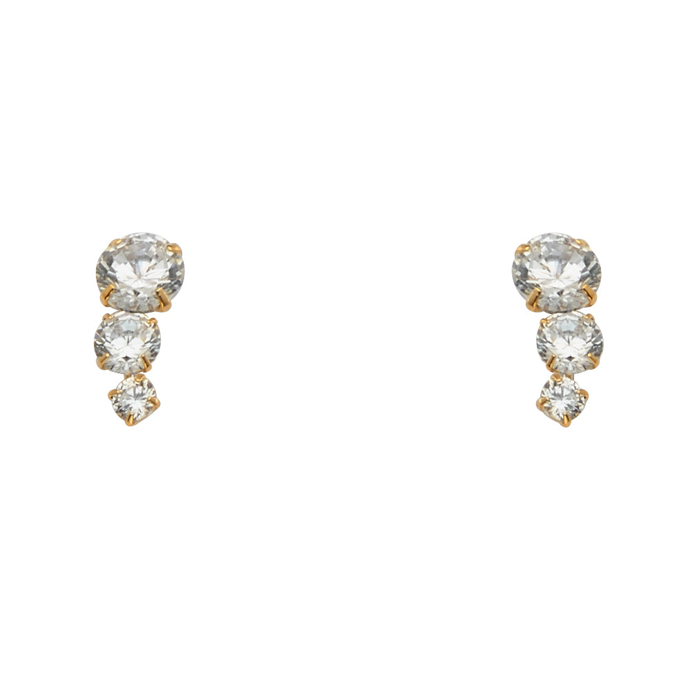 14K Yellow Gold Pearl and Assorted Stud Earrings - Screw Back