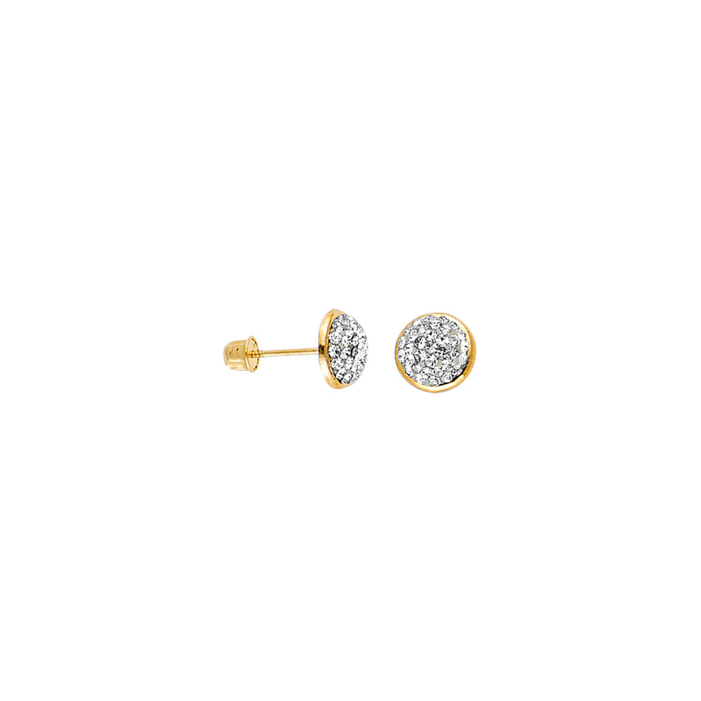 14K Yellow Gold Stud CZ Earrings