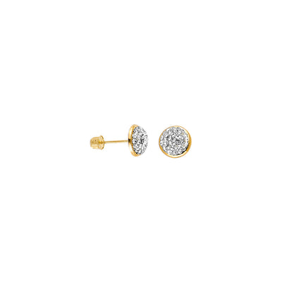14K Yellow Gold Stud CZ Earrings