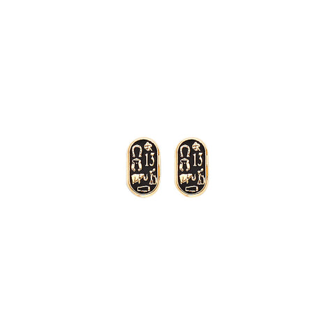 14K Yellow Gold Religious Stud CZ Earrings